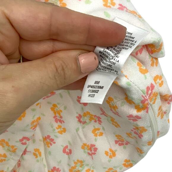 Bp Floral Tie Strap Corset In White Orange Print Size Large NWOT $29 MSRP - Picture 7 of 8